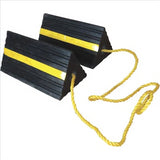 BluBird Double Sided Pyramid Wheel Chock for Aircraft with Nylon Rope, Reflective Tape, Non Slip Grip Design