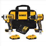 DeWalt DEWALT 20V MAX* XR Cordless 1/2 in. Drill/Driver and 1/4 in. Impact Driver Kit with (2) 2Ah Batteries & Charger