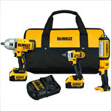 DeWalt 20V Li-Ion Impact Wrench 3-pc Combo