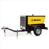 EMAX Trailer mounted Kubota Diesel Driven 115 CFM Rotary Screw