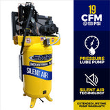 EMAX 5 HP 1 PH 80 GALLON VERTICAL WITH AIR SILENCER-With Pressure Lube Pump