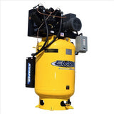 EMAX Silent Industrial Plus 10 HP 3-Phase 120 gal.Vertical Compressor with 58 CFM Dryer Bundle-With Pressure Lube Pump