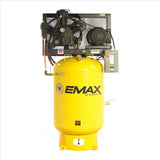 EMAX Industrial Plus 10 HP 1 PH 120 GALLON VERTICAL WITH AIR SILENCER-With 3CYL Pressure Lube Pump