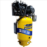 Industrial Plus 10 HP 3 PH 120 GALLON VERTICAL WITH AIR SILENCER-With 3CYL Pressure Lube Pump