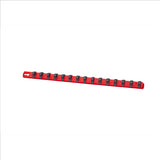 18” Socket Organizer with 18 Dura-Pro HD Clips - Red - 3/8