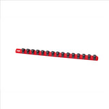 18” Socket Organizer with 17 Dura-Pro HD Clips - Red - 1/2