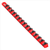 18” Socket Organizer with 22 Dura-Pro HD Clips - Red - 1/4