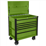 41 in. 6-Drawer Tool Cart w/Bumpers, Lime Green w/