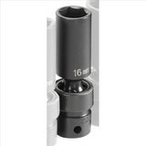 Grey Pneumatic SOC 16MM 3/8D IMP UNIV 6PT DP BLK