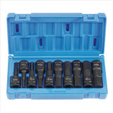 10 PC 1/2 DRIVE METRIC HEX DRIVER SET