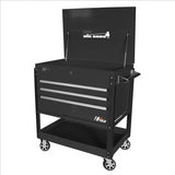 43in 3-Drawer Service Cart - Black