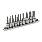 1/4-Inch and 3/8-Inch Drive Torx/Star Hex Bit Socket Set, 10-Piece