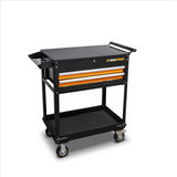 GearWrench 32 in. 2-Drawer Black and Orange Utility Cart