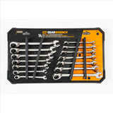 14 PIECE SAE METRIC REVERSIBLE COMBI RATCH