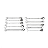 10 Pc. 90-Tooth 12 Point SAE Reversible Ratcheting Wrench Set