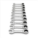 10 Pc. 12 Point Stubby Ratcheting Combination Metric Wrench Set