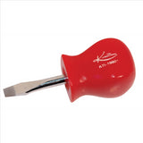 Stubby Slotted Screwdriver with Red Square Handle