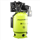 Flexzilla® Air Compressor with Silencer™, Stationary, Splash Lubricated, 10 HP, 120 Gallon, 230 Volt, 1-Phase, 2-Stage, Vertical, ZillaGreen™