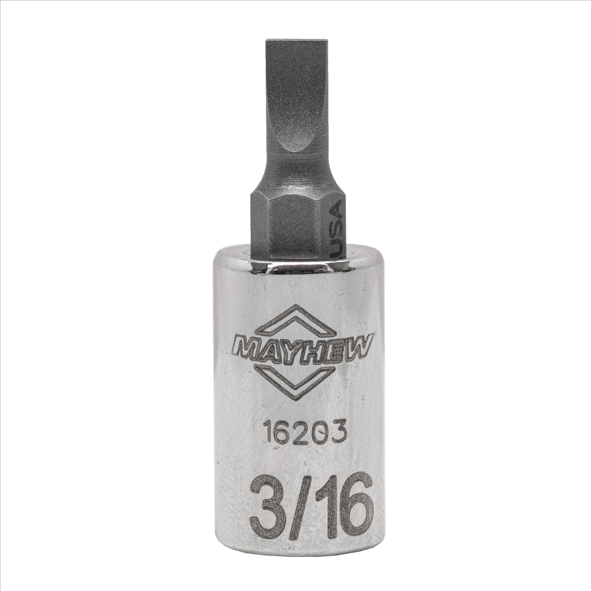 Mayhew 3/16-Inch Slotted Short Insert Socket Bit, 1/4-Inch Drive