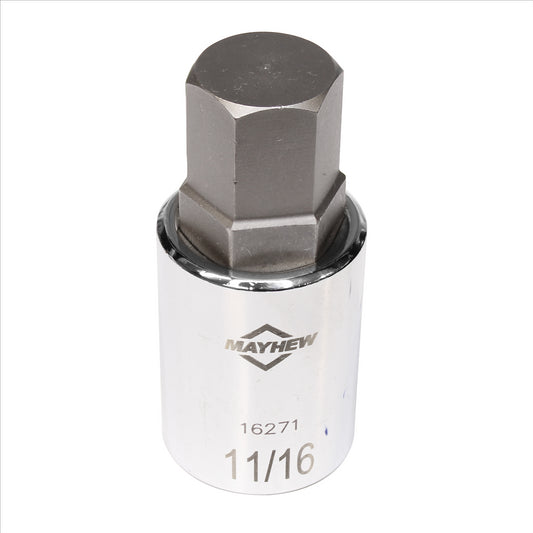 Mayhew 11/16-Inch SAE Hex Short Insert Socket Bit, 1/2-Inch Drive