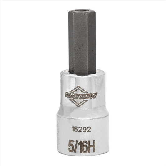 Mayhew 5/16-Inch Tamper SAE Hex Short Insert Socket Bit, 3/8-Inch Drive