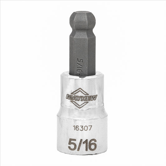 Mayhew 5/16-Inch SAE Ball Hex Short Insert Socket Bit, 3/8-Inch Drive