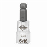 Mayhew 5/16-Inch SAE Ball Hex Short Insert Socket Bit, 3/8-Inch Drive