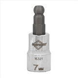 Mayhew 7 MM Metric Ball Hex Short Insert Socket Bit, 3/8-Inch Drive