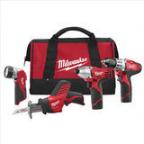 Milwaukee Tool M12 Cordless LITHIUM-ION 4-Tool Combo Kit