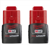 2-PK OF M12 REDLITH 12V COMP BATT