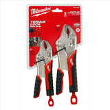 Milwaukee Tool 2-PC TORQUE LOCK CURVED JAW LOCKING PLIERS DURABLE GRIP SET