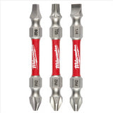 Milwaukee Tool SHOCKWAVE Impact Duty PH2/SQ2/T25 Double Ended Bits 3PC