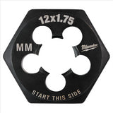 M12-1.75 mm 1-Inch Hex Threading Die