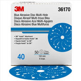 3M Hookit Blue Abrasive Disc Multihole 36170 (4PK)