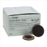 3M Scotch Brite Roloc Surface Conditioning Discs, 2 inches, Coarse and Brown, 25 per Pack