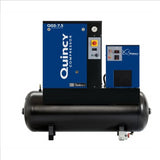 Quincy QGS 7.5-HP 60- Gallon Tank Mounted Rotary Screw Air Compressor With Dryer 230/1/60