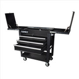 Sunex 3 Drawer Utility Cart with Sliding Top, Black