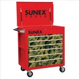 6 Full-Drawer Professional Cart, Red w/Camo