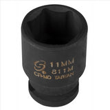 SOC 11MM 1/4D IMP 6PT BLK