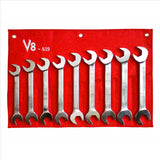 V-8 Tools 9pc Jumbo metric angle wrench set, sizes 24-32mm