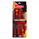 Vessel Tools BALL GRIP Insulated Screwdriver 5PC. Set No.2005PBU