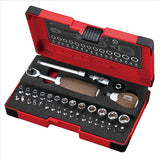 Vessel Tools WOOD-COMPO Socket Wrench Set No.HRW2001M-W 1/4