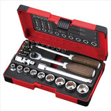 Vessel Tools WOOD-COMPO Socket Wrench Set No.HRW2303M-W 1/4