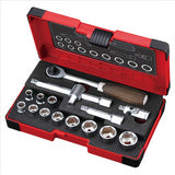 Vessel Tools WOOD-COMPO Socket Wrench Set No.HRW3002M-W 3/8