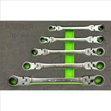 VIM 5 PC. DOUBLE DEEP SPLINE FLEX HEAD RATCHETING WRENCH SET - METRIC