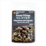 10PK 1/4-28 45 Deg Grease Fitt